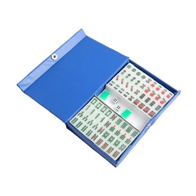 Tragbares Mini-Mahjong-Set, Indoor-Entertainment-Zubehör mit Tragetasche für
