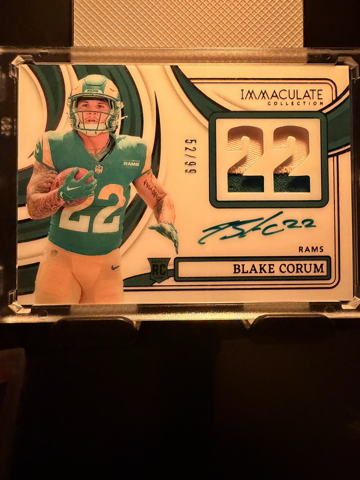 2024 Panini Immaculate Blake Corum Rams RC Auto Patch NRPA-BCM /99
