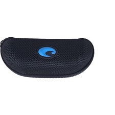 Genuine Costa Del Mar Sunglasses Hard Zip Up Clam Shell Case Black w/ Blue Logo