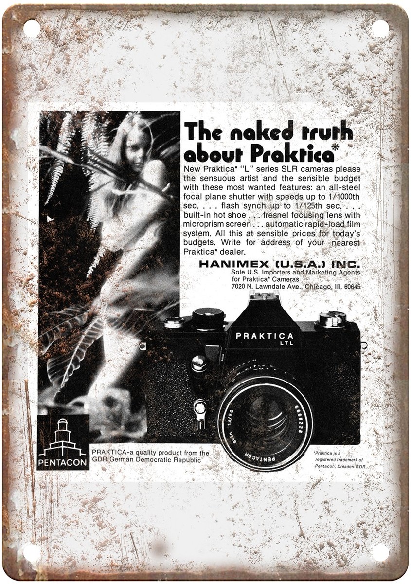 1975 Praktica Vintage Film Camera Advertisement Retro Look Metal Sign C1588