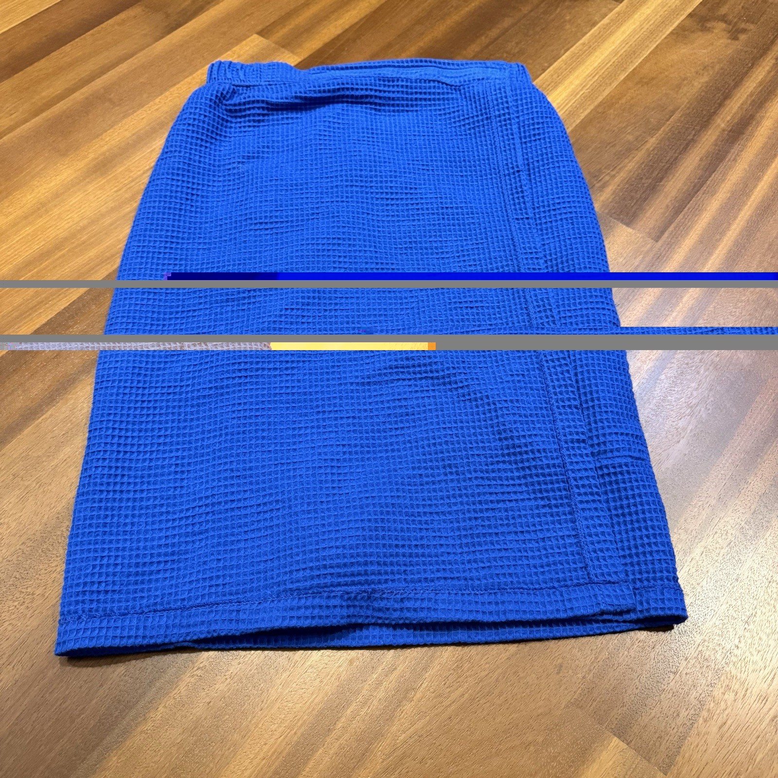Wrap Women S/m Blue Waffle Bath Shower Cover Up Adjustable .