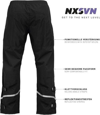 Schwarze Rubberneck NXSVN Regenhose mit 3M Reflektorstreifen in 4 Größen NEU !
