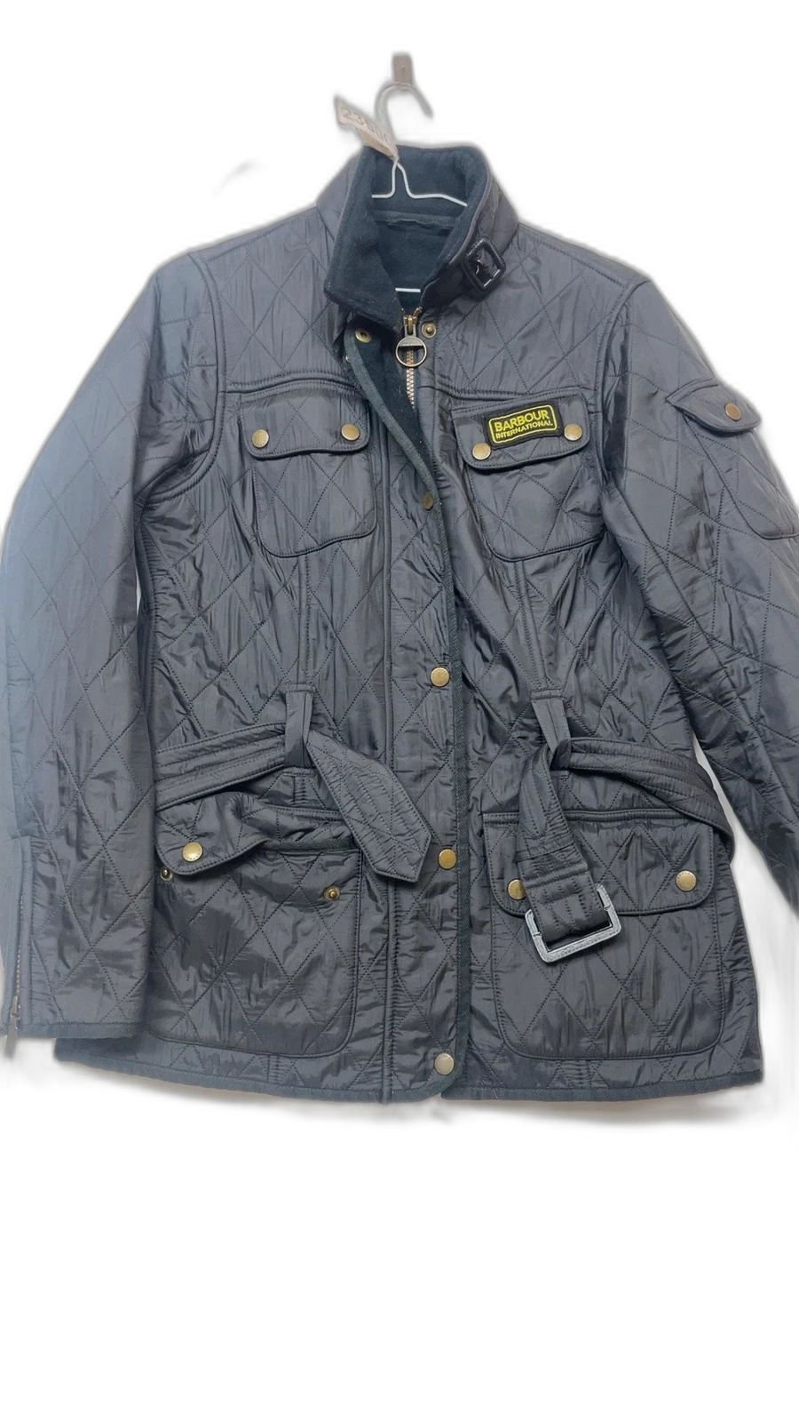 Barbour International Polarquilt Black Polyester Quilted Jacket size 10 Womens