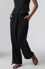 Vuori Women s Size XS Coastline Pant Black Soft Lyocell Tencel Twill Travel
