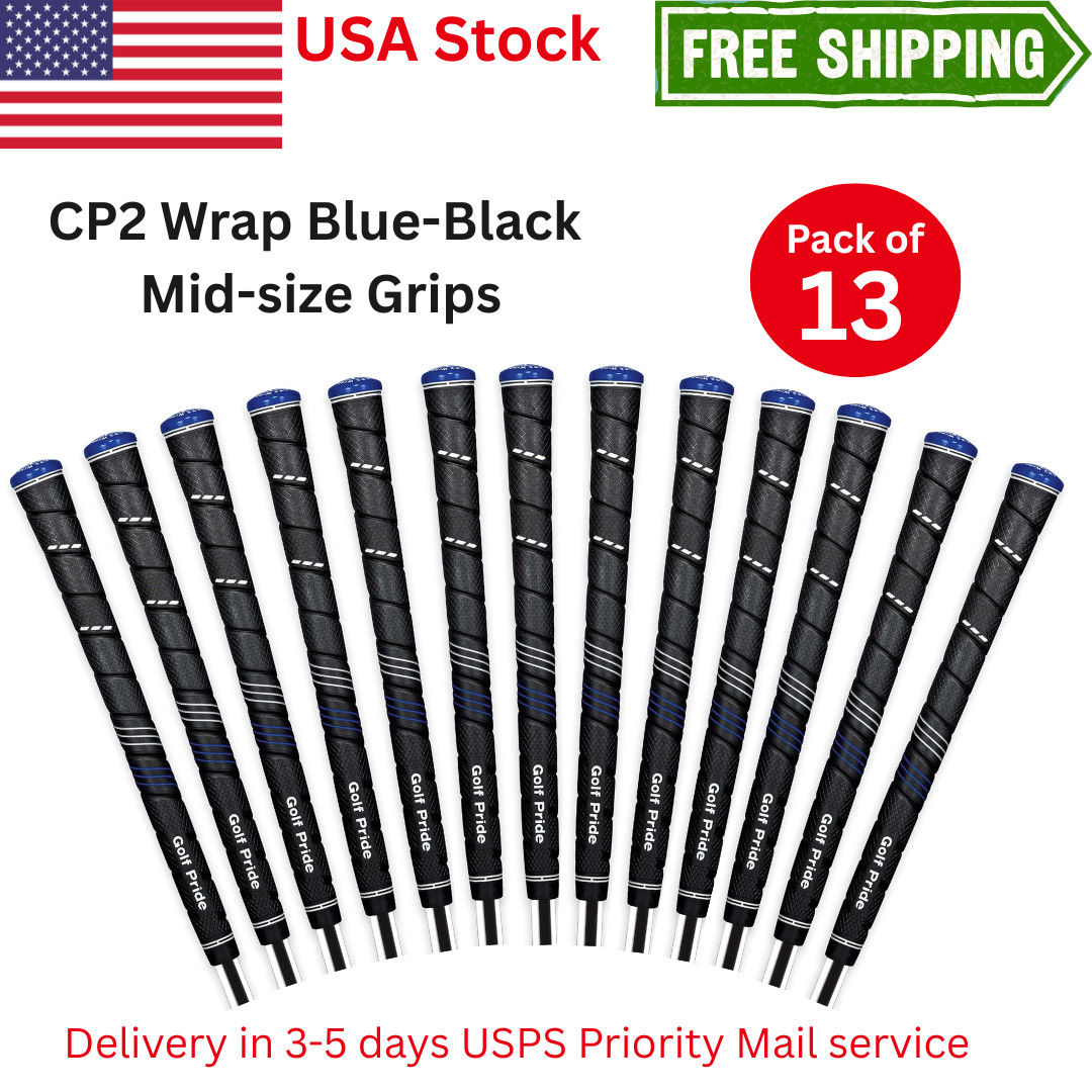 13 Pcs Golf Pride CP2 Wrap Blue Black / Mid size