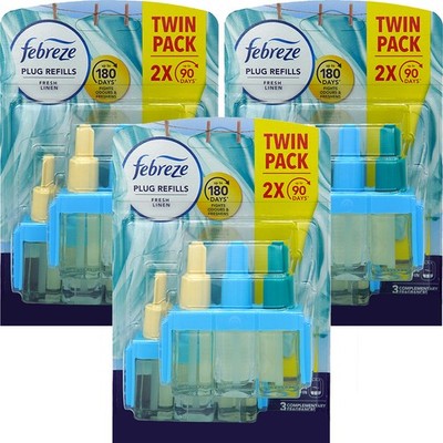 3x Febreze - 3Volution Refill Doppelpack - Fresh Linen - 2x20ml