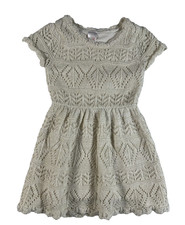 Cat And Jack Cream/Gold Lined Girl Dress - Size 4T