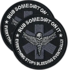 Rub Some Dirt On It Patch (2-Pack) | Funny 3" x 2 inches, 