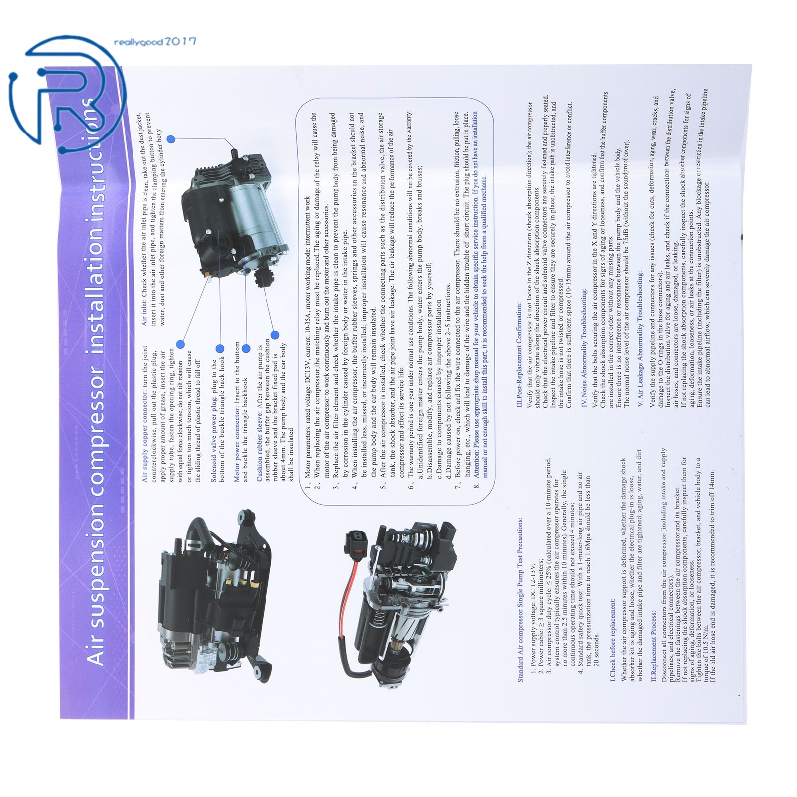 3D0616005H Air Suspension Compressor Assembly 2003-2012 For Bentley Continental