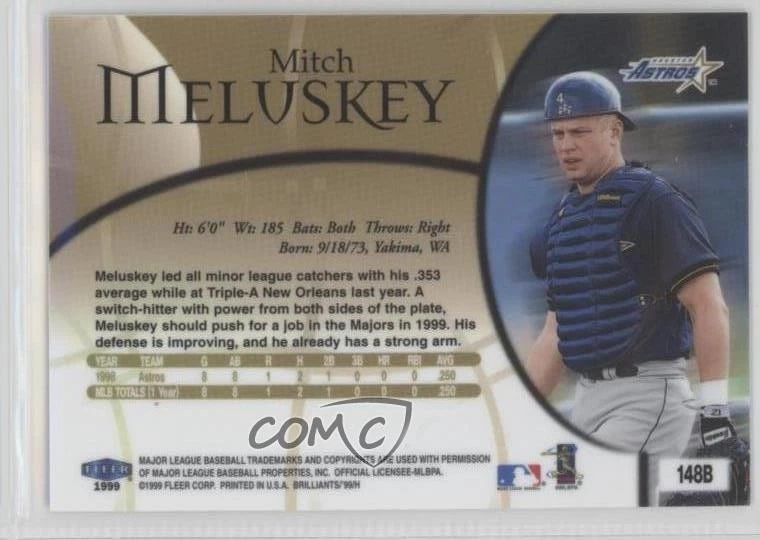 1999 Fleer Brilliants Blue Mitch Meluskey #148B - Image 2 of 2