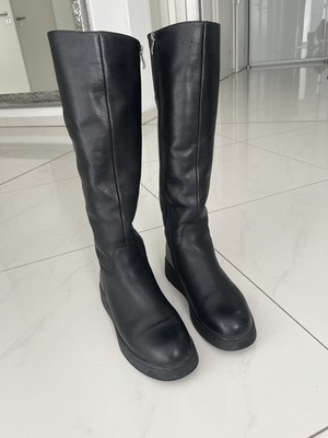 Damen Echtleder Winterstiefel Gr. 40 Schwarz Neu Ohne Karton