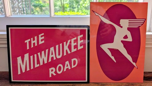 Milwaukee Road Railroad & Hiawatha Signs: Reproduction Pair/Set