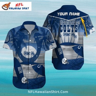 Indianapolis Football Team Coltss Aloha Shirt Beach Sunset Design