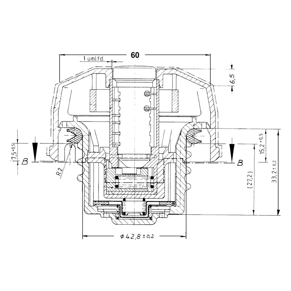 For Volkswagen Jetta 1985-1999 Blau 12045-SV-022 Fuel Tank Cap - Image 2 of 2