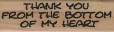 Thank You/Bottom 1 x 3" Mounted Rubber Stamp, Words and Phrases