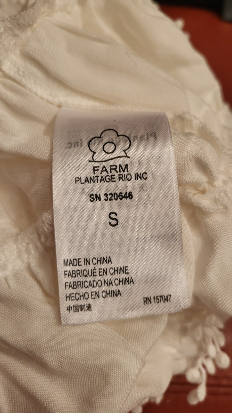 Farm Rio Women Ruffles Trim Off-White Midi Dress Basic Sleeved S. NEW. thumbnail 9