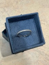 Anello Oro Bianco 18 kt con Zirconi taglio Brillante Misura 17