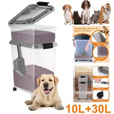 30Lbs 10 Lbs 3Pcs Airtight Pet Food Container w/ Scoop for Dog and Cat Food