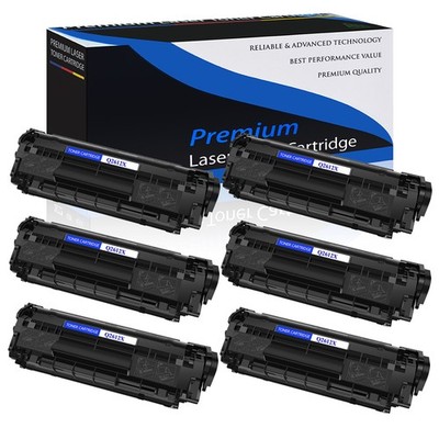 6 PACK - Black Q2612X 12X Toner for HP LaserJet 1020 1022 1022n 1022nw Printer