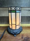 Vintage Tiffany-Style Stained Glass Table  Lamp 7 1/2”