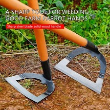 Shovel-Shaped Hollow Weeding Hoe with Handle Steel Rake Garden Soil Loosening