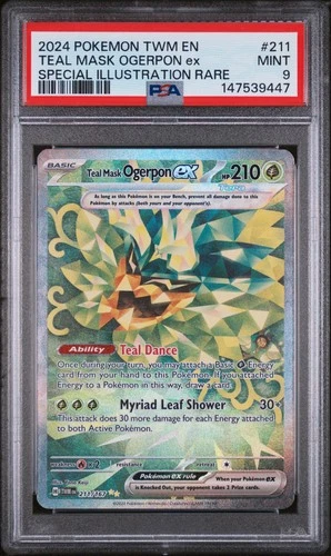 2024 POKEMON TWM SPECIAL ILLUSTRATION RARE #211 TEAL MASK OGERPON EX PSA 9