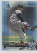 2017 National Convention Bowman Chrome Prism Refractor Warren Spahn HOF 1u6