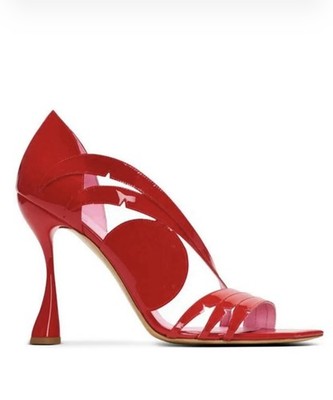Balmain Eden 95mm patent leather sandals 3KB Rouge (Red) (DN1UH027LPAT) Size 40