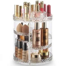 360  Rotation Acrylic Makeup Organizer Large Capacity Cosmetics Storage