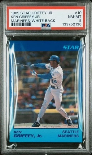1989 STAR GRIFFEY JR. #10 KEN GRIFFEY JR. MARINERS-WHITE BACK  PSA 8 ROOKIE