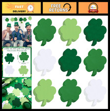 360 Pcs St. Patrick's Day Shamrock Cutouts - Green  White Clover Die Cuts for D