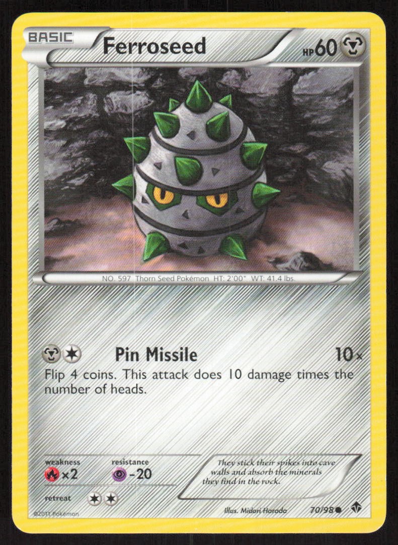 Pokemon Ferroseed (70) Common 70/98 Emerging Powers LP