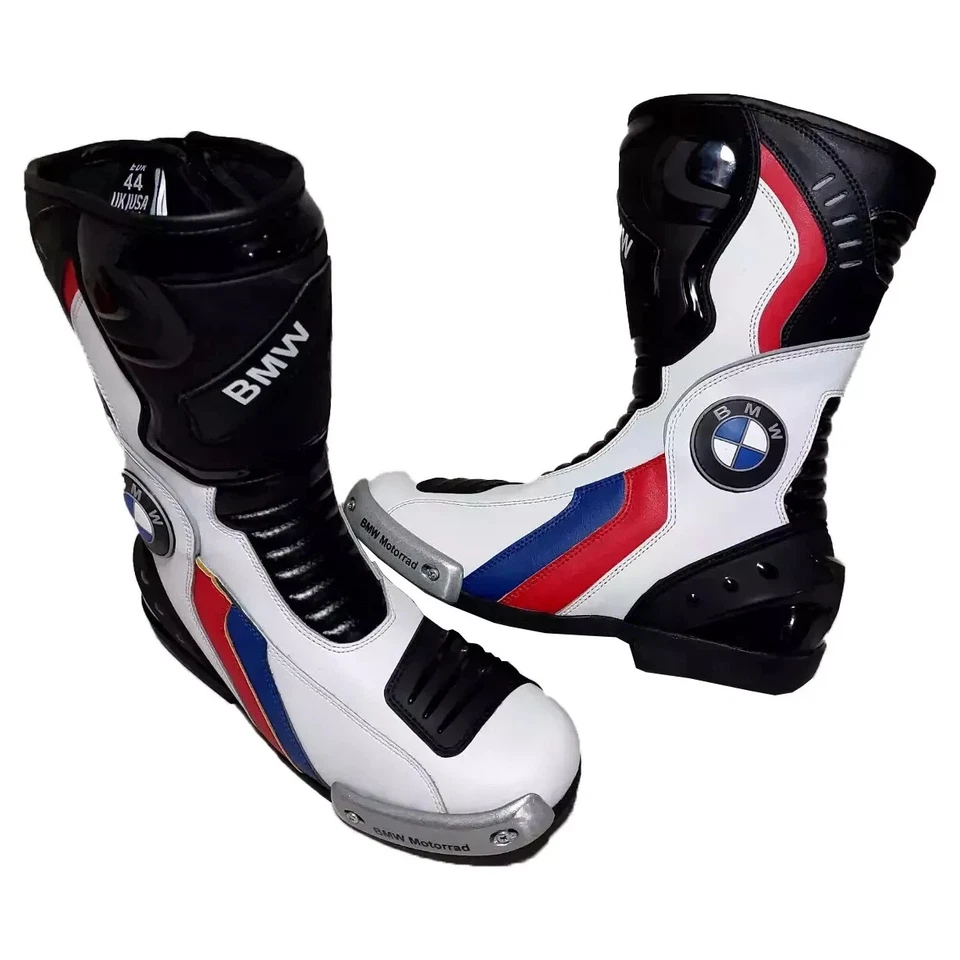 Moto Cuir Bottes Homme Bottes De Motard En Cuir Bottes De Moto En Cuir Courses - Photo 2/3