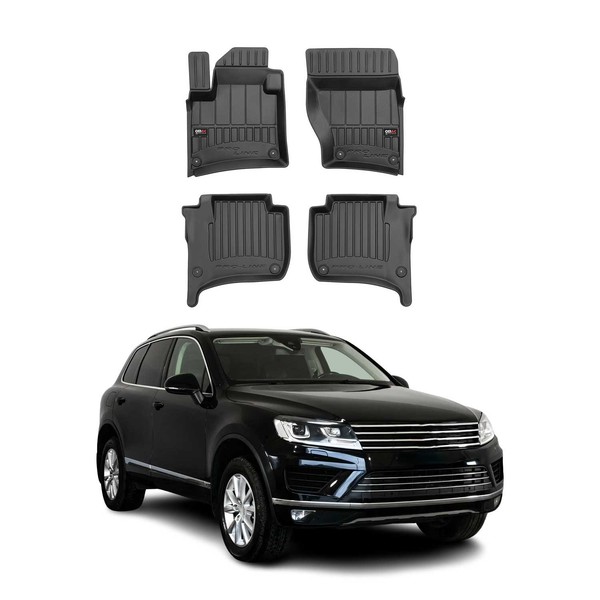 Omac Gummi FußMatten FüR VW Touareg 2010-2018 Premium TPE Automatten Schwarz 4X-image