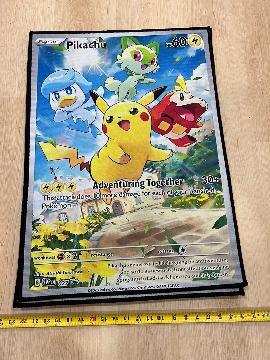 【OFFICIAL】Pokemon Pikachu Vintage Rug Pikachu Nintendo Card Retro Rug, Pokemon Game Boy Decor