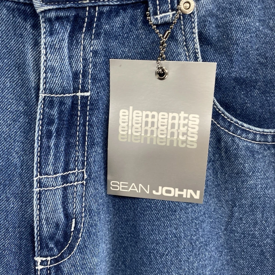 Pantalones de mezclilla sueltos vintage Sean John para niños jóvenes 18 (29x29) azul carpintero Y2K 00s Foto 3 de 4