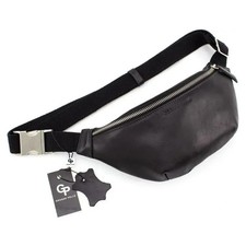Genuine Leather Belt Bag Fanny Pack Waist Bag Women Black Sicilia