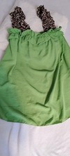 Damen Basic Trägershirt Grün Leopardenmuste...