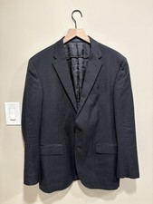 Polo Ralph Lauren Blazer Mens 42R Navy Wool Pinstripe Suit Jacket Sport Coat
