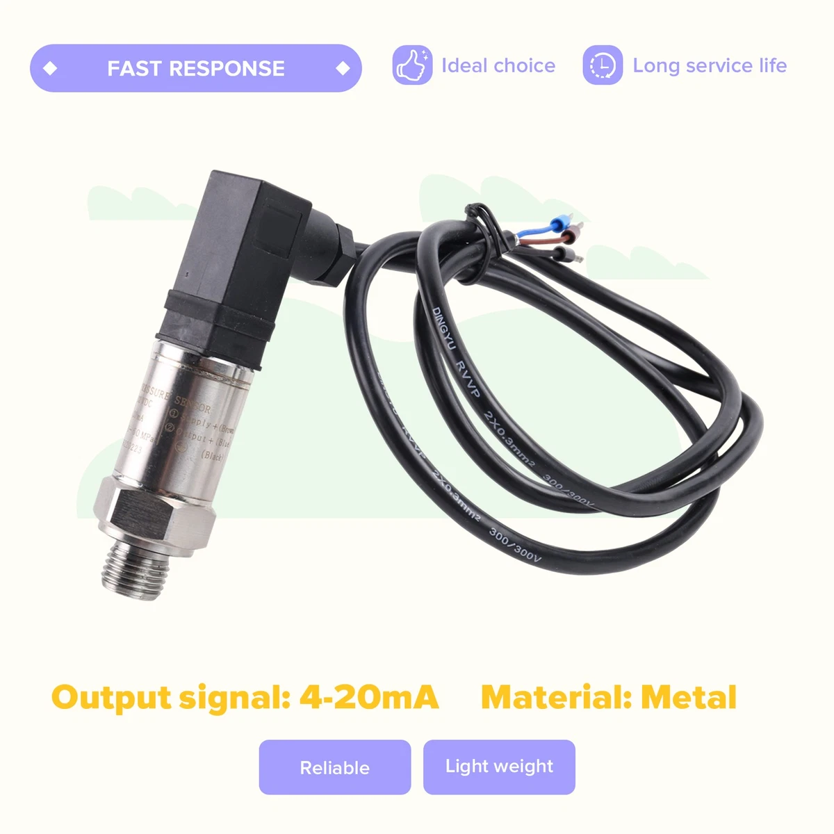 For Water Oil Gas Air Pressure Transmitter G1/4 4-20mA Output 0-60mpa4142