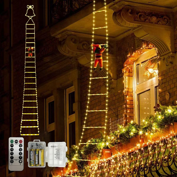 Led Weihnachtsmann Leiter Lichterkette, 3M/10Ft Santa Kletterleiter-image