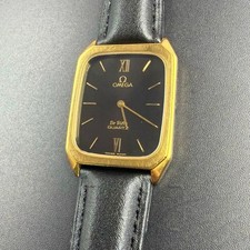 Omega De Ville Quartz Watch Black Leather Roman Numerals From Japan