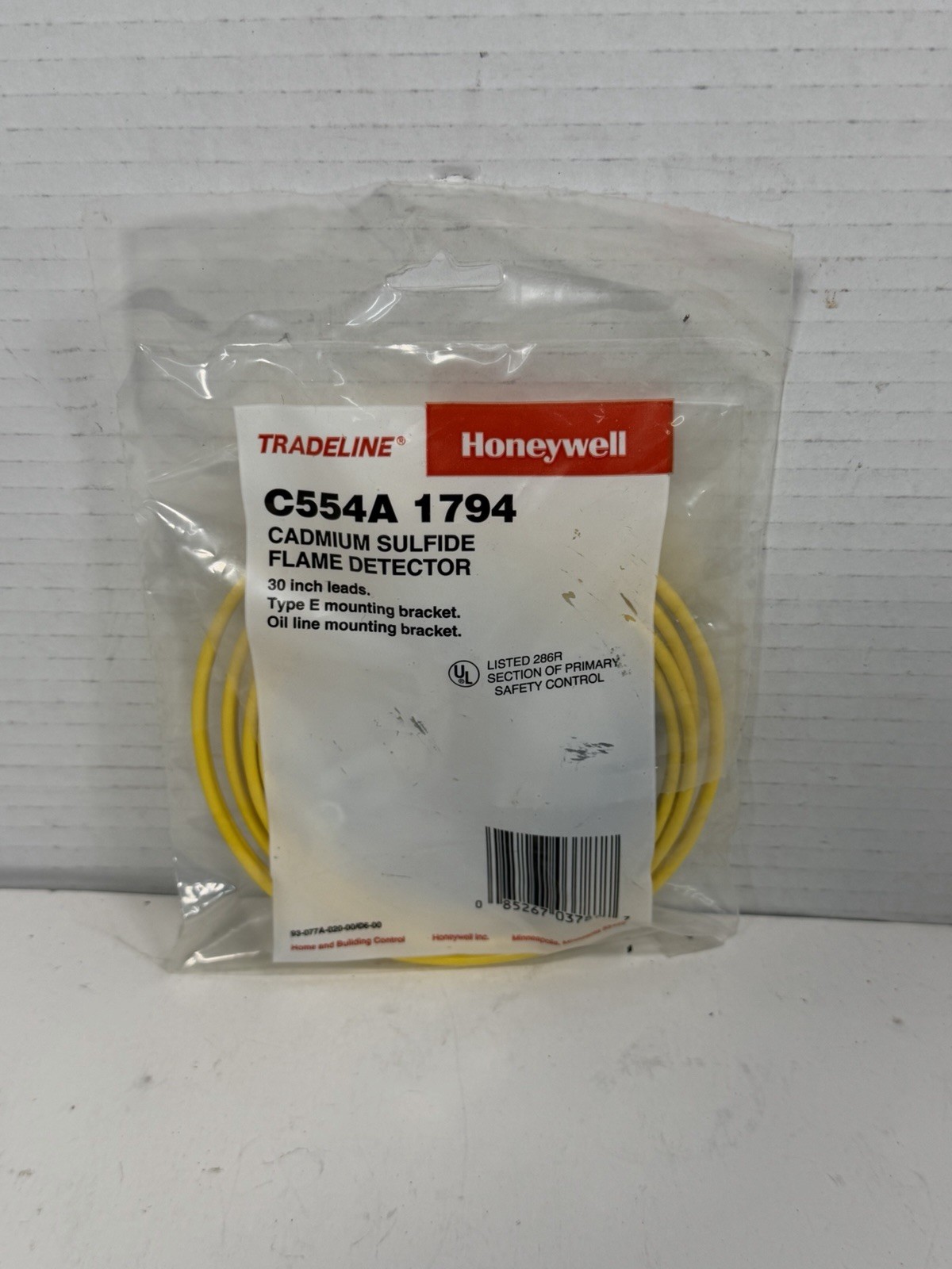 Brand New (NIB) - Honeywell #C554A1794 Cadmium Sulfide Flame Detector