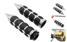 1" / 25mm Universal Motorcycle Hand Grips with Black Non-Slip Rubber Chrome