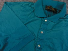 Bobby Jones Golf Polo Shirt Men Med Teal Solid Cotton Short Sleeve Made in Italy