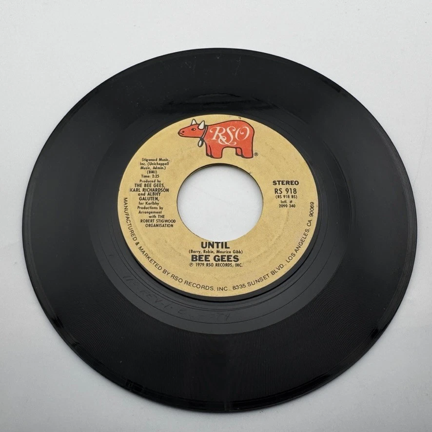Bee Gees - Tragedy / Until (1979) RSO Records 7" Vinyl 45 rpm - Image 2 of 2