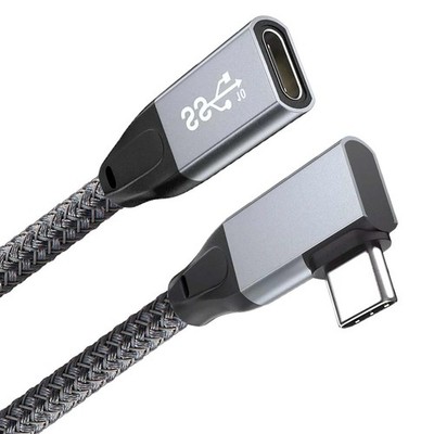 90 Degree USB C Extension Cable,6.6FT Long, Right Angle Type C Female Male Ad...