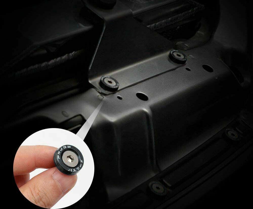 Xotic Tech Black Aluminum Fender Washer Bolt Dress Up Kit – 10 Washers & Nuts – For Toyota, Nissan, Subaru, JDM