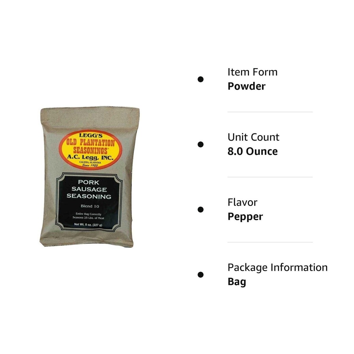 Legg Blend 10 Pork Sausage Seasoning Ounce
