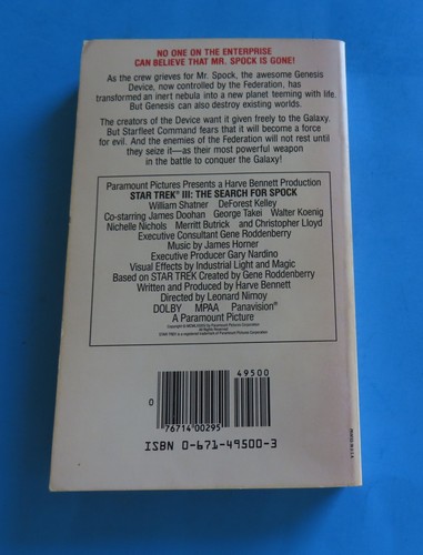 Vintage Star Trek III “The Search for Spock” Original Pocket Books 1984 PB - Picture 2 of 2